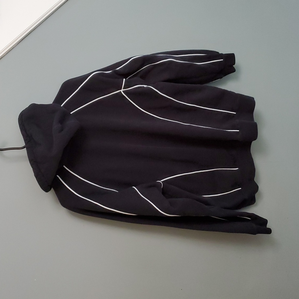 Supreme Black Zip-Up Hoodie with White Detailing - Picture 3 of 6